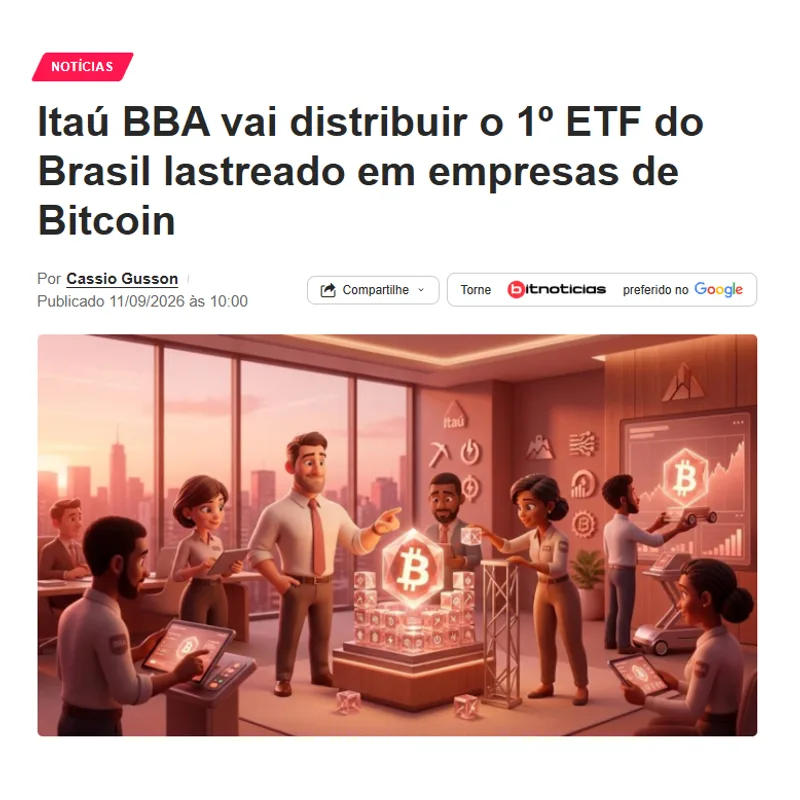 Itaú BBA vai distribuir o 1º ETF do Brasil lastreado em empresas de Bitcoin